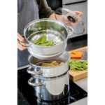 KitchenCraft Stainless Steel Three Tier Steamer 20cm - Image 2