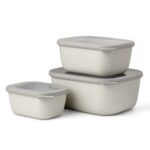 Mepal Cirqula Deep Rectangular Multi Bowl Set Nordic White
