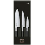 KAI Shun Wasabi Black Santoku Knife Set of 3