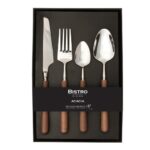 Nicolson Russell Acacia Dark Wood Cutlery Set of 16 - Image 3